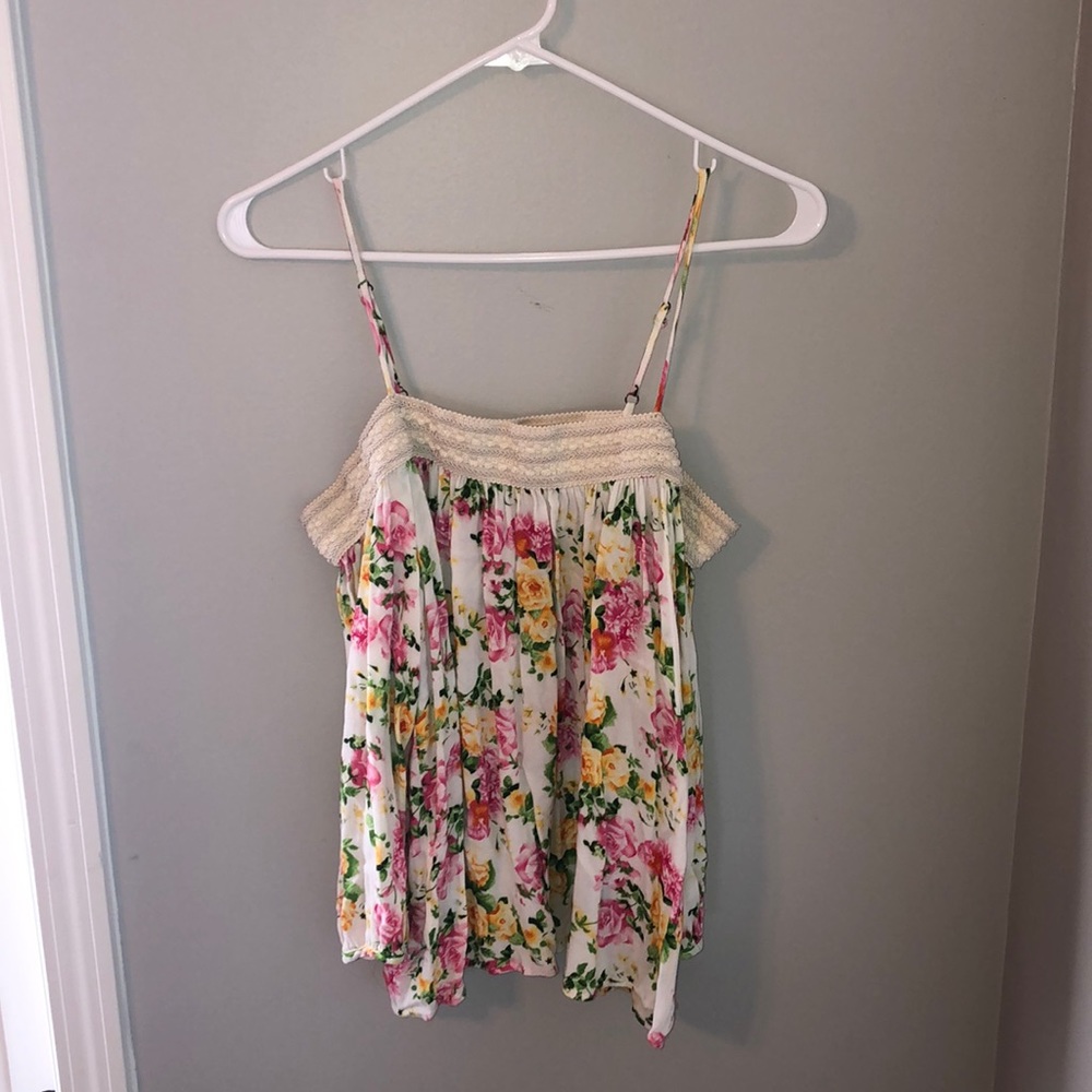 Floral over the shoulder blouse